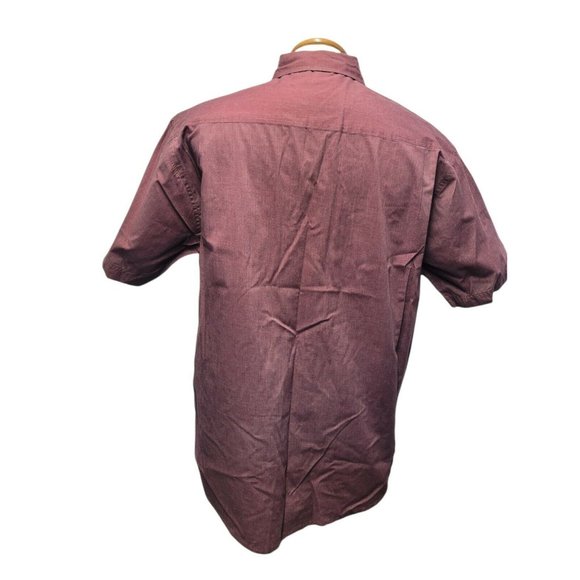 Retrofit Brand MFG Short Sleeve Button Down Shirt Maroon Red Mens Size XL - Picture 2 of 8